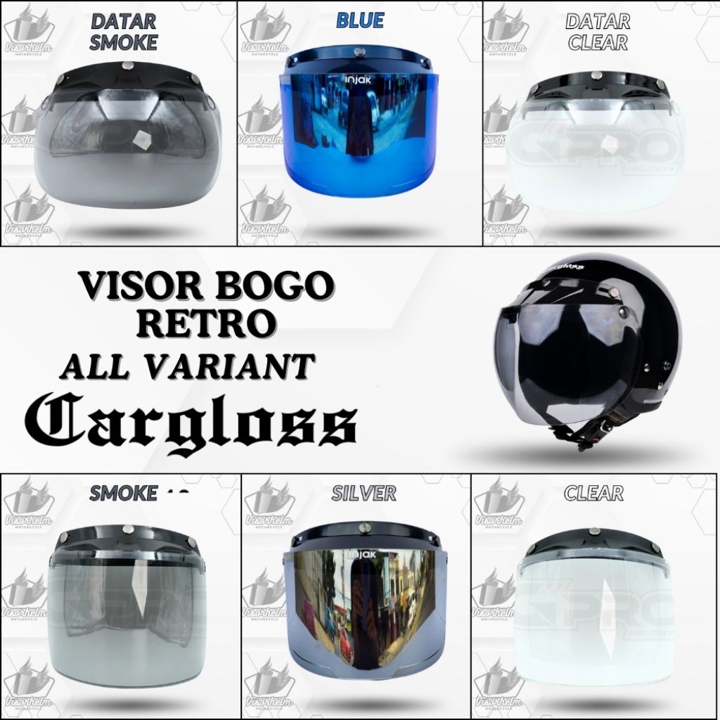 Kaca helm BOGO FLAT Datar Kaca helm Bogo Cembung