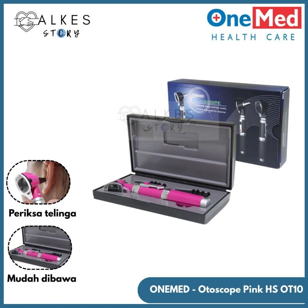 ONEMED-ALKESSTORY Otoscope/Otoskop Pink HS OT10