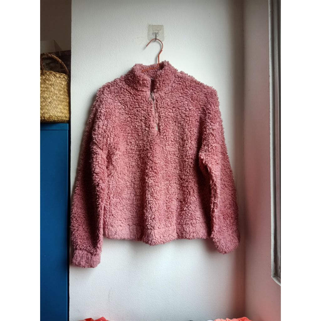 LC Waikiki Pink Sherpa Sweater