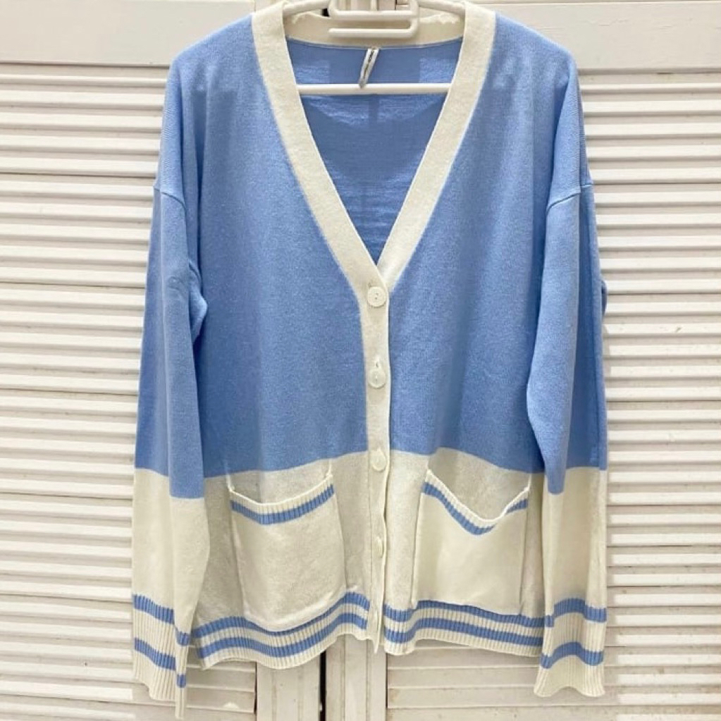 colorbox - cardigan white blue