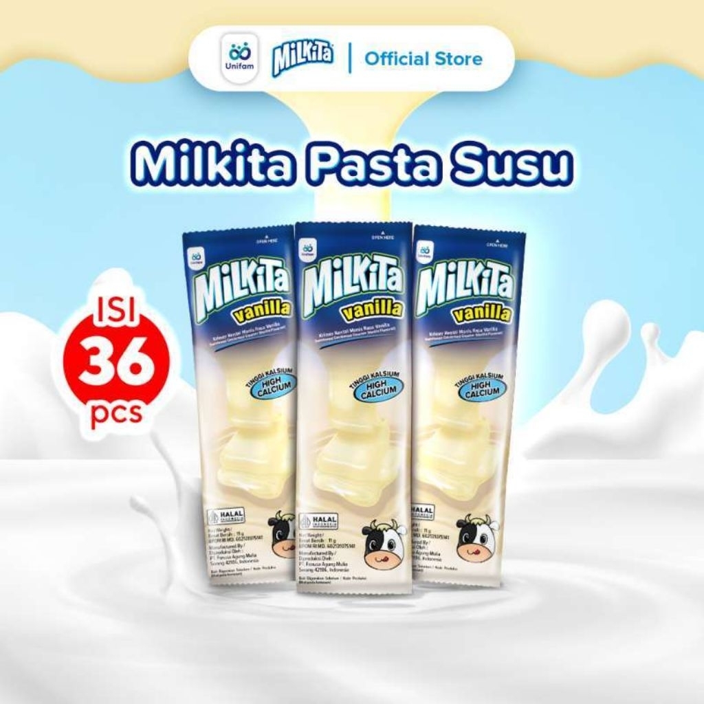 Brothoaly Milkita Pasta Susu Assorted Cokelat Vanilla Bag Netto 36 Pcs Muraah