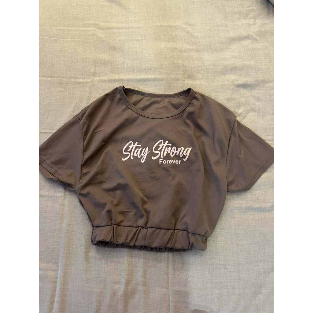 KAOS CROP TOP WARNA UNGU MUDA