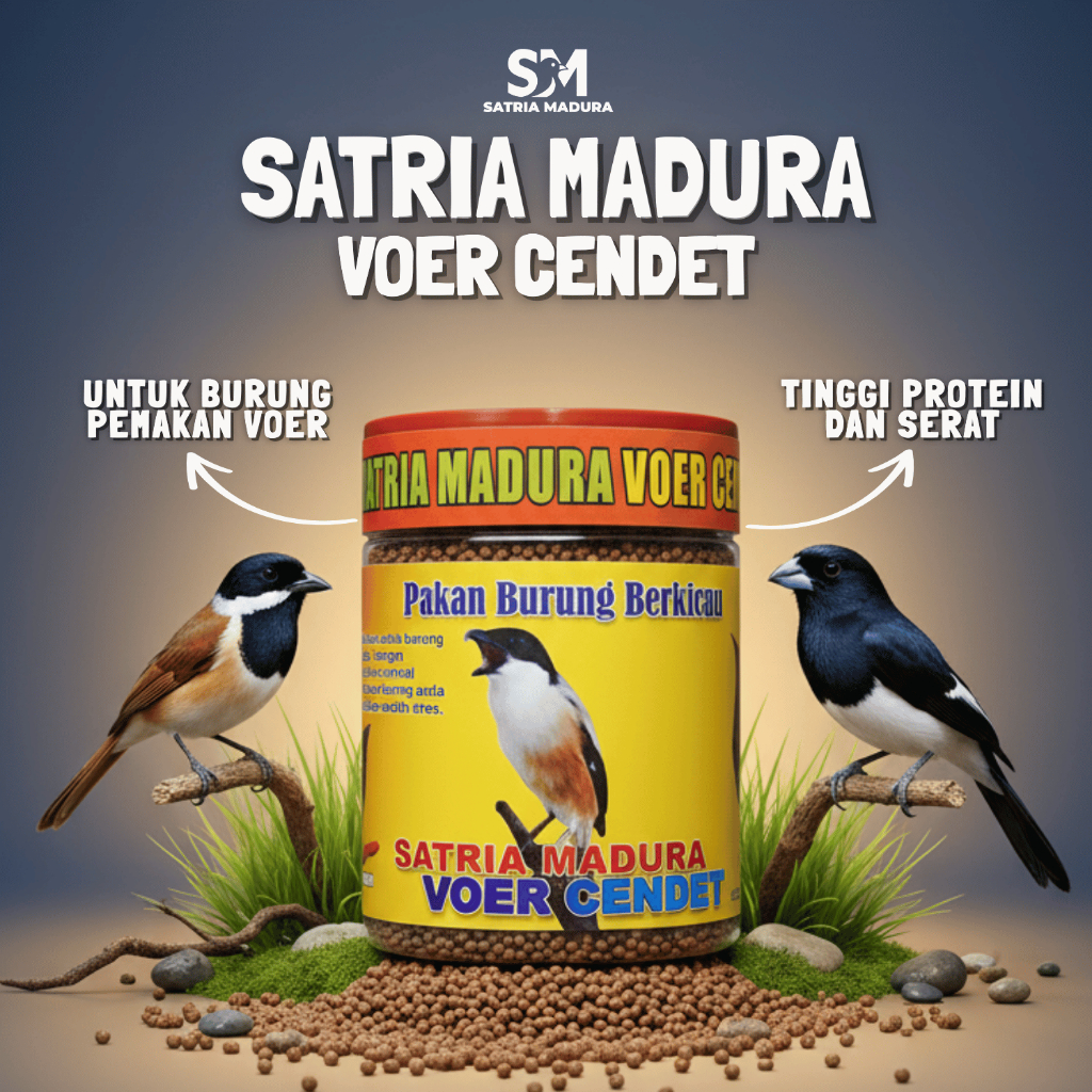 SATRIA MADURA Pakan Cendet Super Gacor & Protein Tinggi Bahan Rempah Racikan Madura 450g