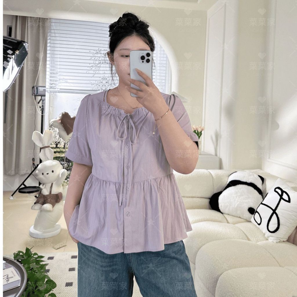 Blouse Korea Big size warna pastel --- Kitae Blouse