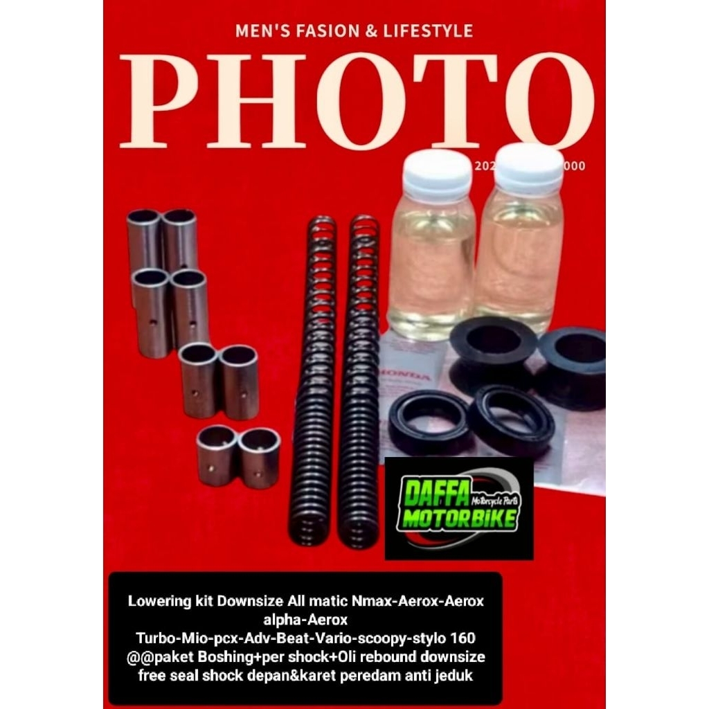 Lowering kit Downsize All matic Nmax-Aerox-Aerox alpha-Aerox Turbo-Mio-pcx-Adv-Beat-Vario-scoopy-sty