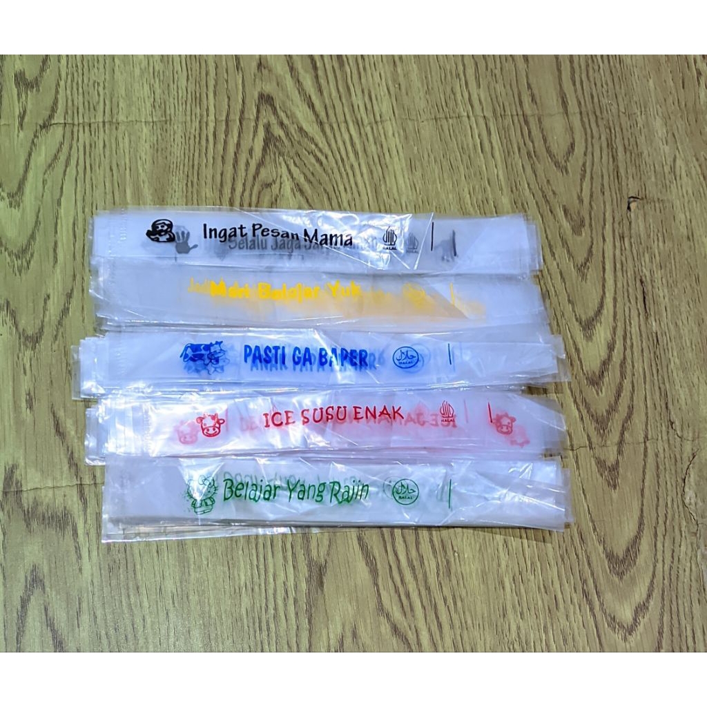 plastik sablon es lilin ukuran 3X23