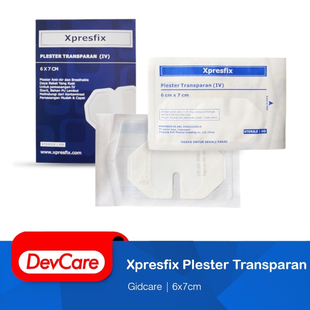Plester Infus IV Catheter Transparan Anti Air Dewasa Anak XPRESFIX Box isi 25 Pcs