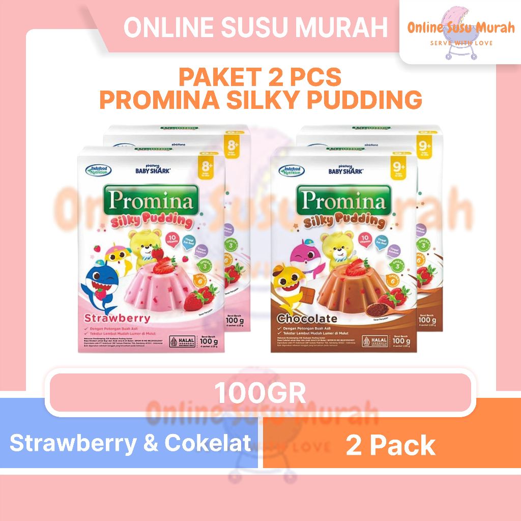 PROMINA PAKET 2 PCS SILKY PUDING 100GR  SNACK BAYI 8+ PROMINA PUDDING 100 GR 8 + PRLA