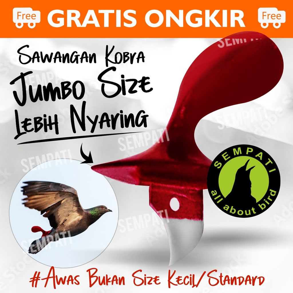 SEMPATI Sawangan Merpati Balap Bahan Fiber Gendong Model Kobra Cobra Jumbo Sulingan Sempritan Siulan