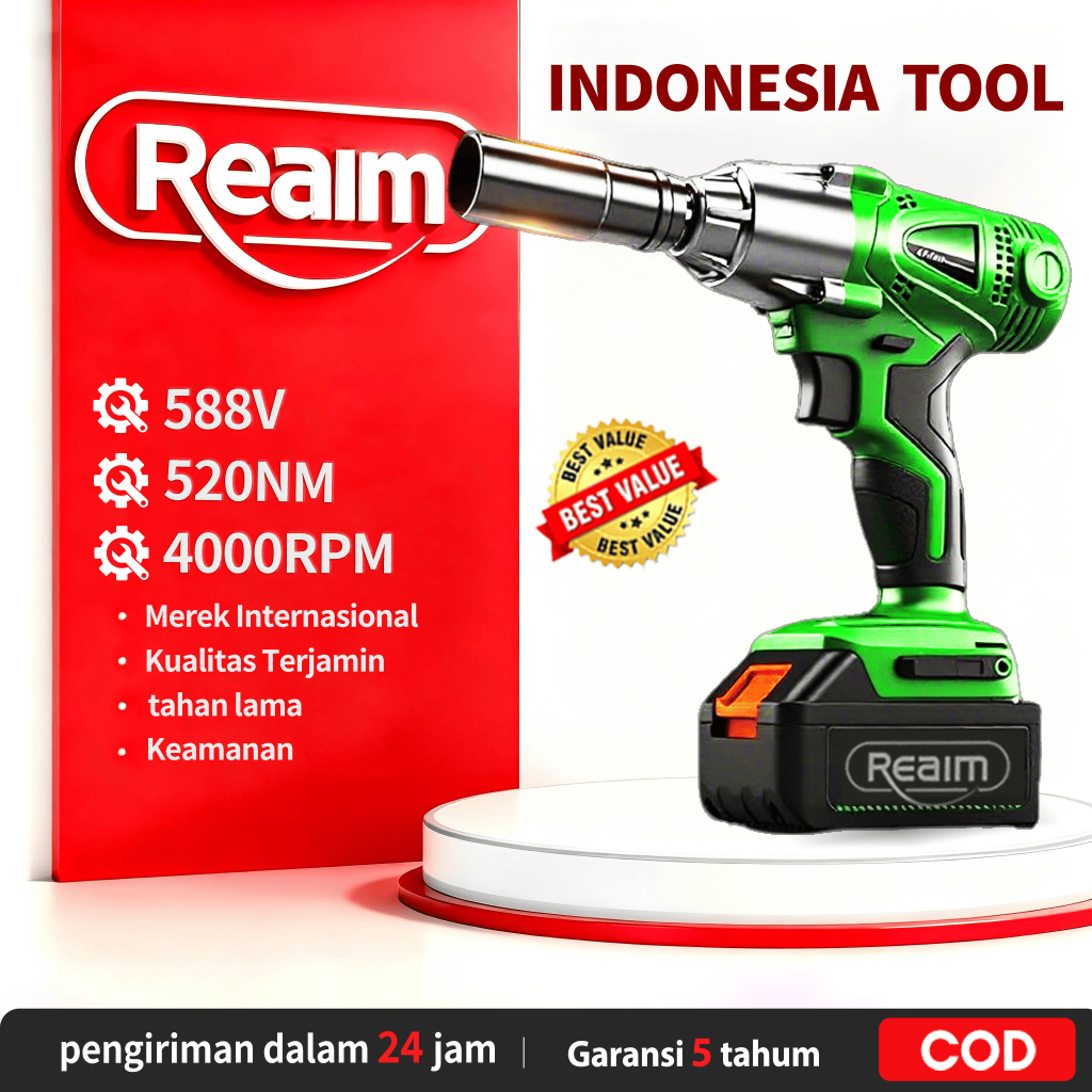 Reaim Cordless Impact wrench impact baterai impact murah bor impact baterai impact wrench baterai