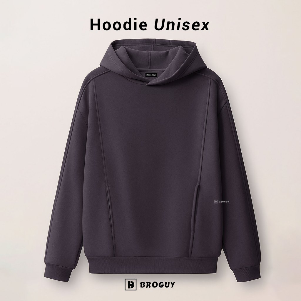 BROGUY Hoodie Pria Wanita Unisex Fleece - Charcoal