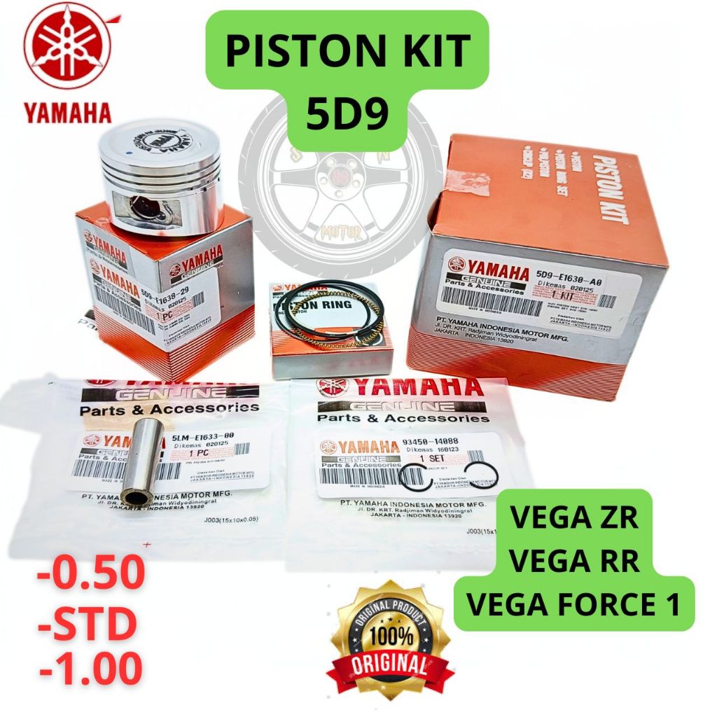 PISTON KIT 5D9 ORI 100% YGP VEGA ZR , VEGA RR , VEGA FORCE 1 ASLI ORIGINAL PRESISI CYLINDER RING PIS