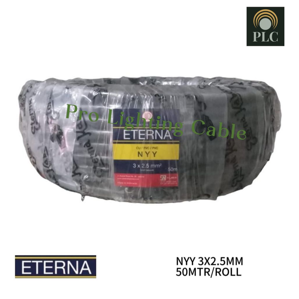 Kabel Eterna NYY 3X2.5 3X2,5 mm Rol 50 Meter