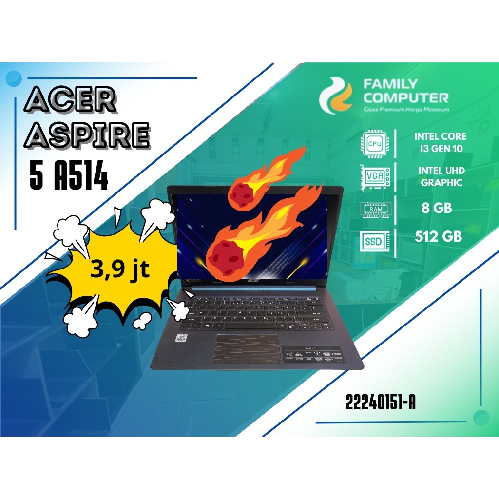 ACER ASPIRE 5 A514 | INTEL CORE I3 GEN 10 | INTEL UHD GRAPHIC