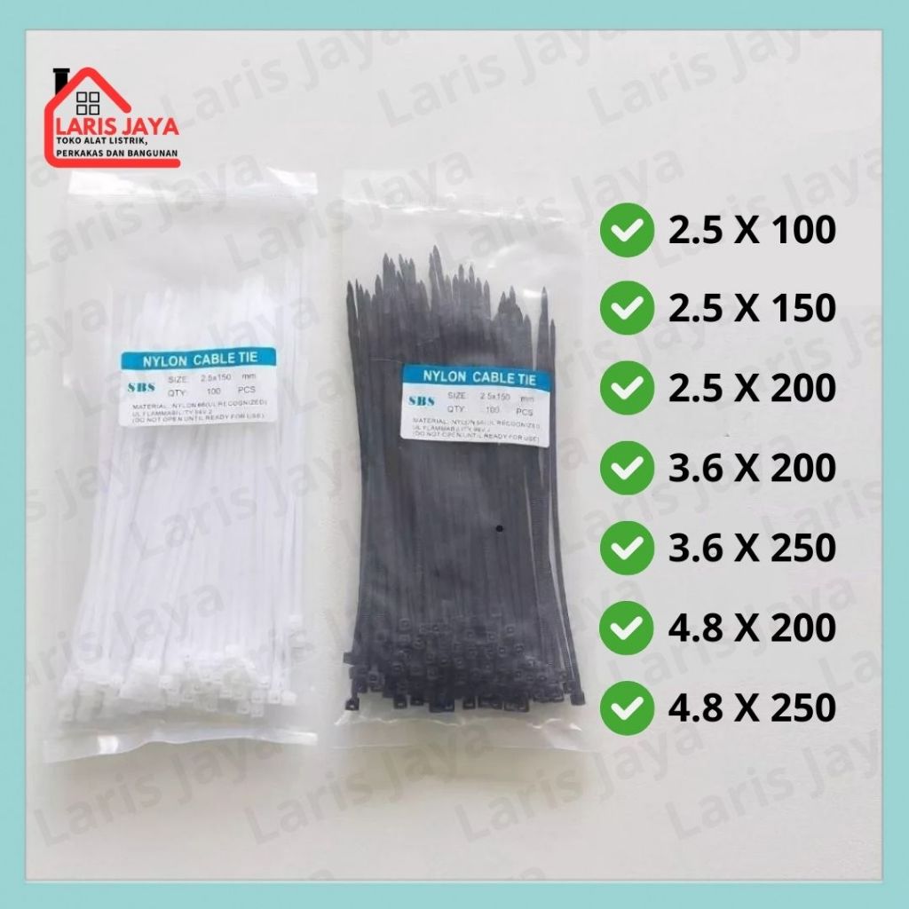 

Kabel Ties 10cm 15cm 20cm 25cm 30cm Nylon Kabel Tis Cable Ties Insulock Pengikat Serbaguna