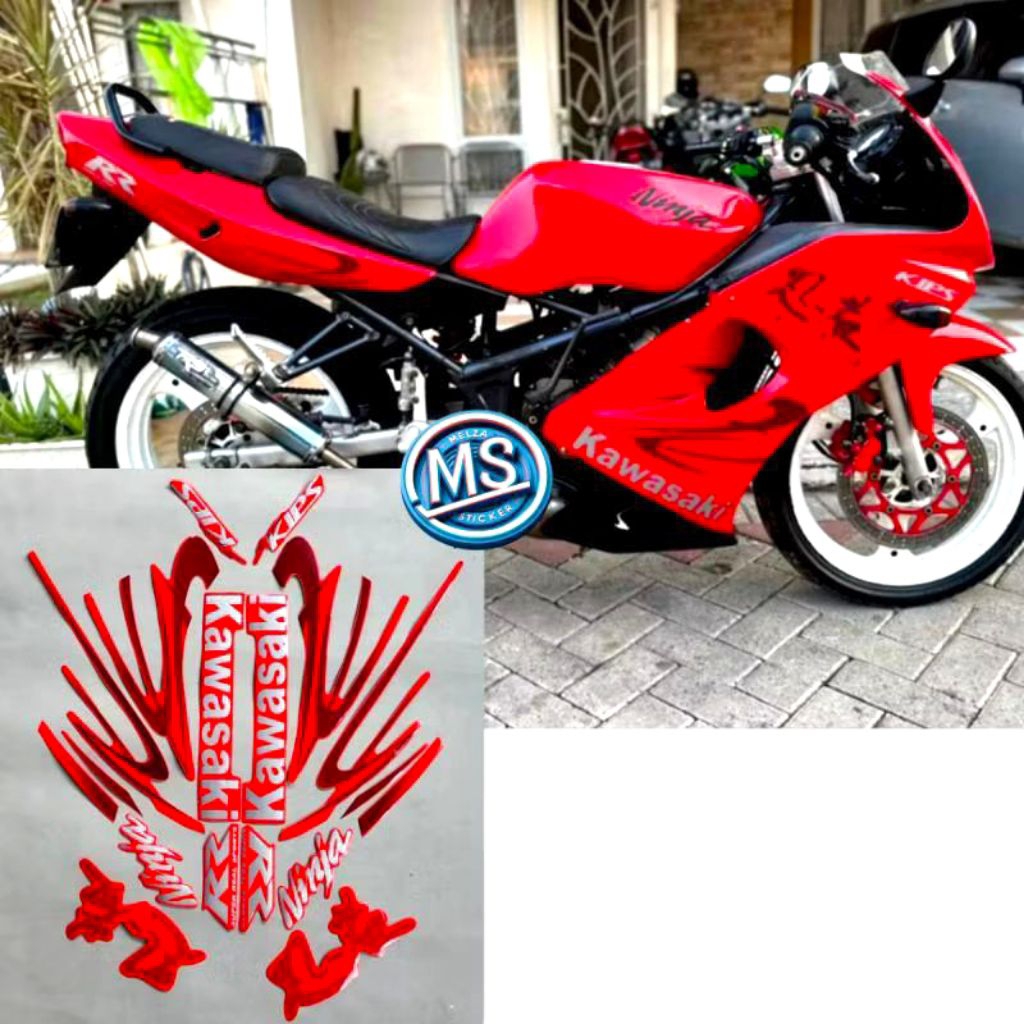 Stiker Striping Motor NINJA RR OLD 2011 MERAH