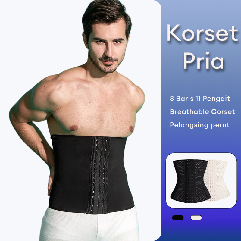 Korset Pria Pelangsing Perut Buncit Seamless Korset Laki Laki Untuk Perut Sabuk Pembakar Lemak 8823