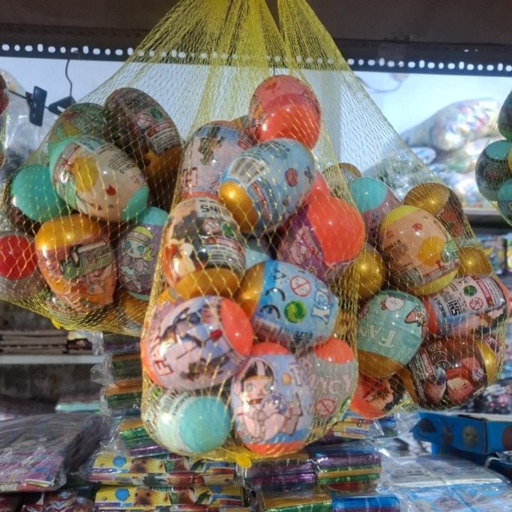 MAINAN TELUR ISI 20PCS WARNA WARNI BERHADIAH DIDALAM TELURNYA