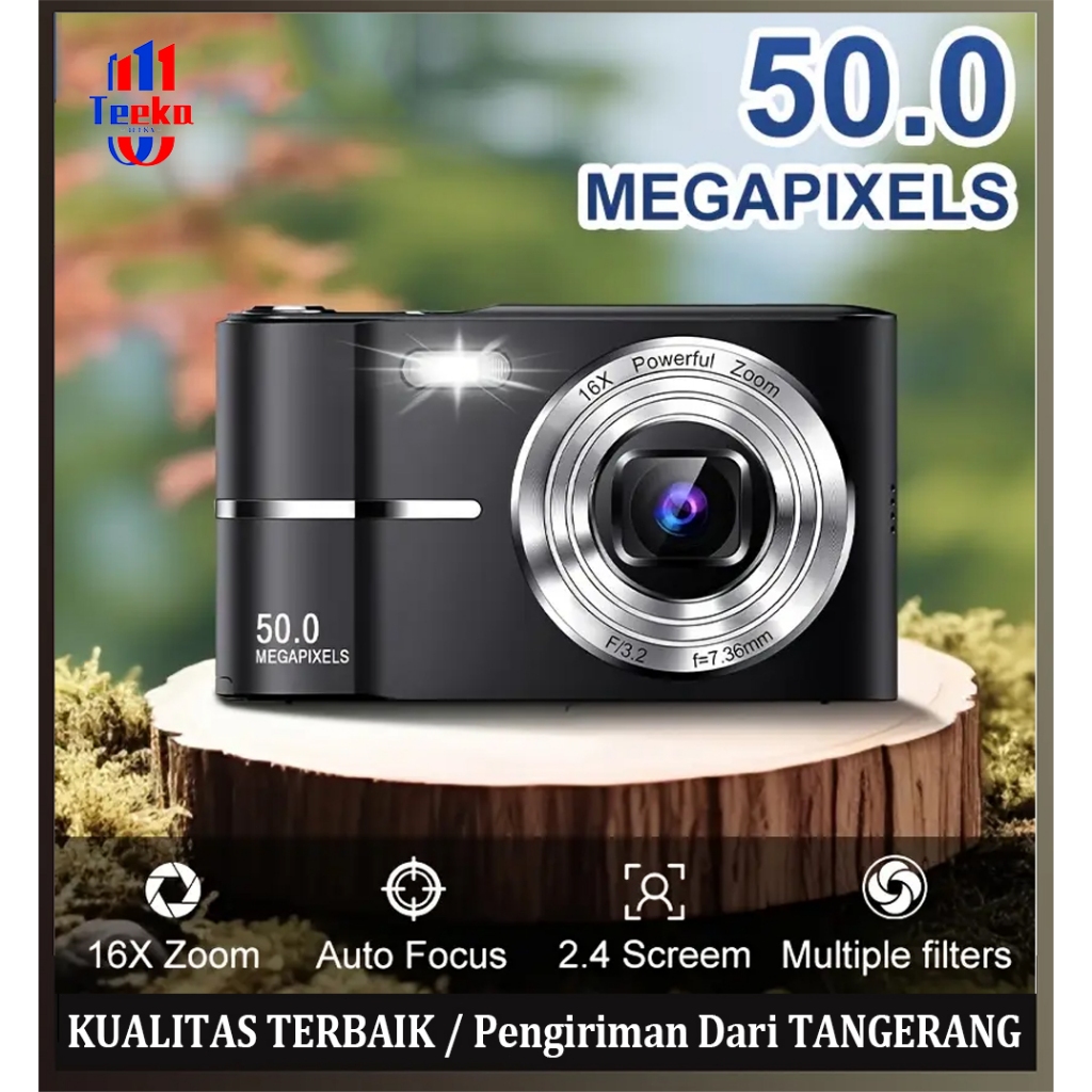 TEEKA 4K Kamera Digital 64MP 16/18X Digital Zoom Digicam Kamera Pocket 4K Kamera Mini / Kamera Saku
