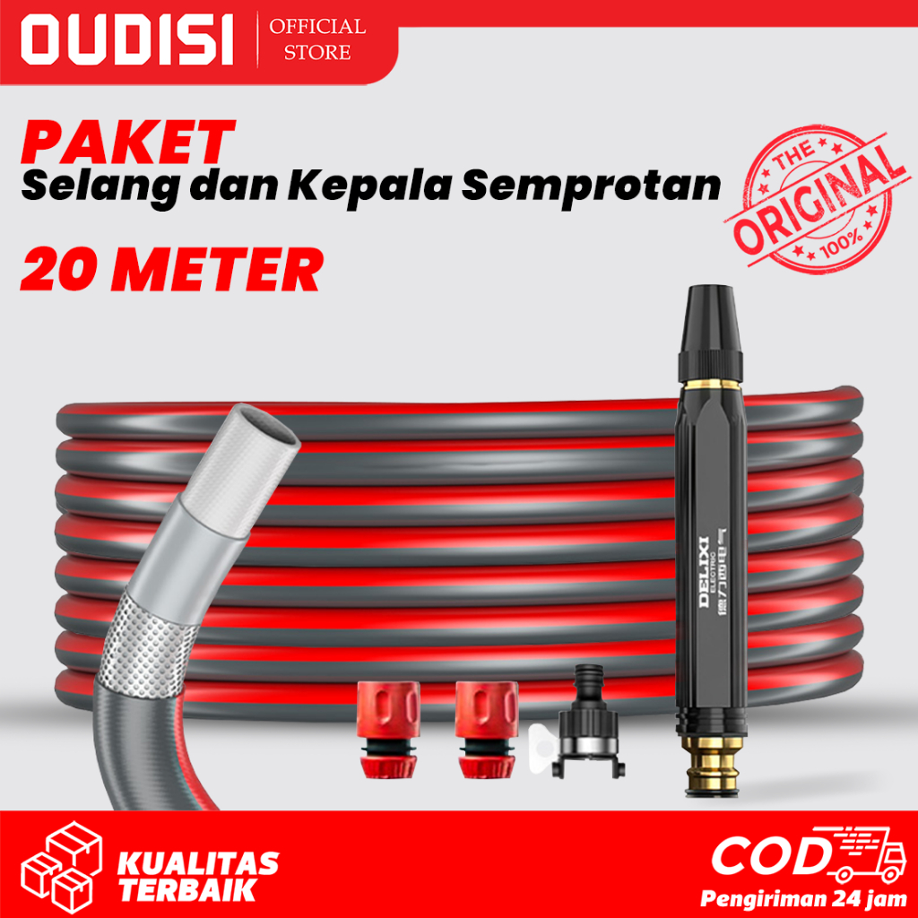 Selang versi baru yang lebih bagus, nosel logam bertekanan tinggi, alat penyiram taman, cuci mobil s