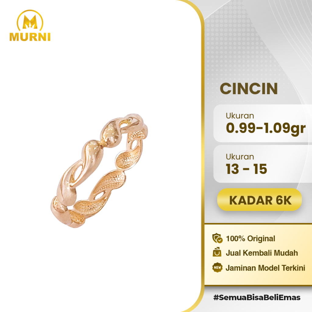 Cincin Twist Harmony 6K Murni Bekonang