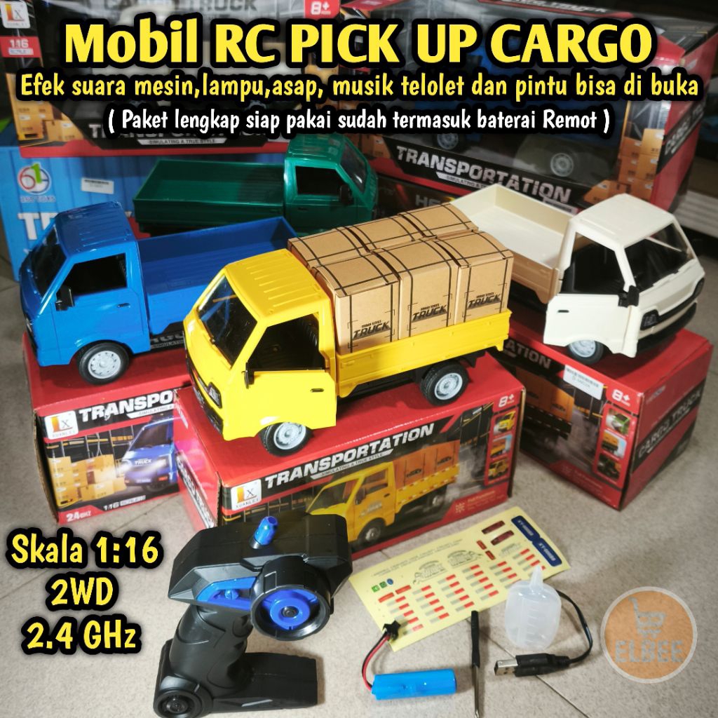 Elbee - RC Mobil Pick Up Asap 2.4GHz Mobil Remot kontrol Miniatur Suzuki carry (paket lengkap siap p