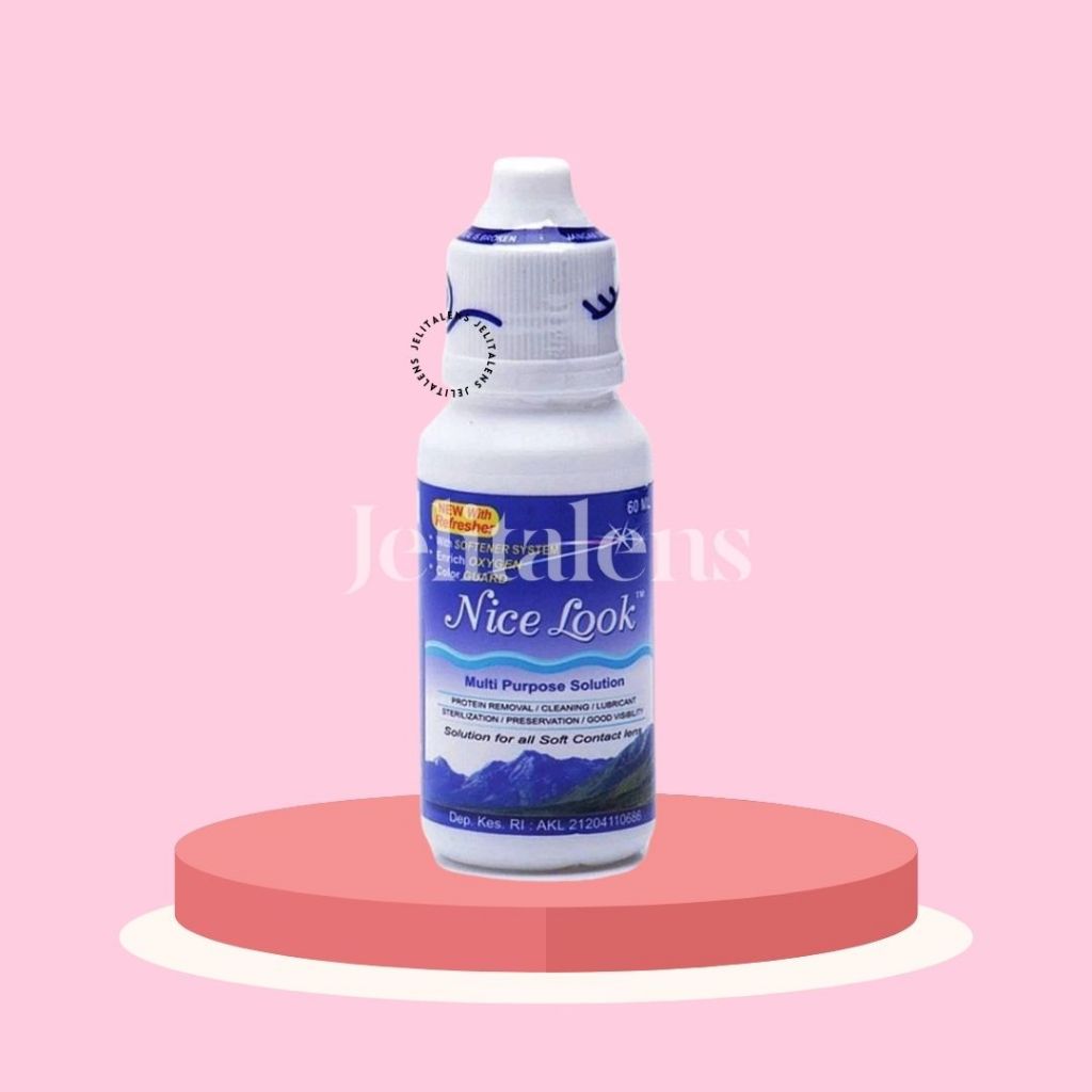 Cairan Pembersih Softlens Nice Look 60ml / Cairan Soflens Nice Look 60ml / Air Softlens Nice Look 60