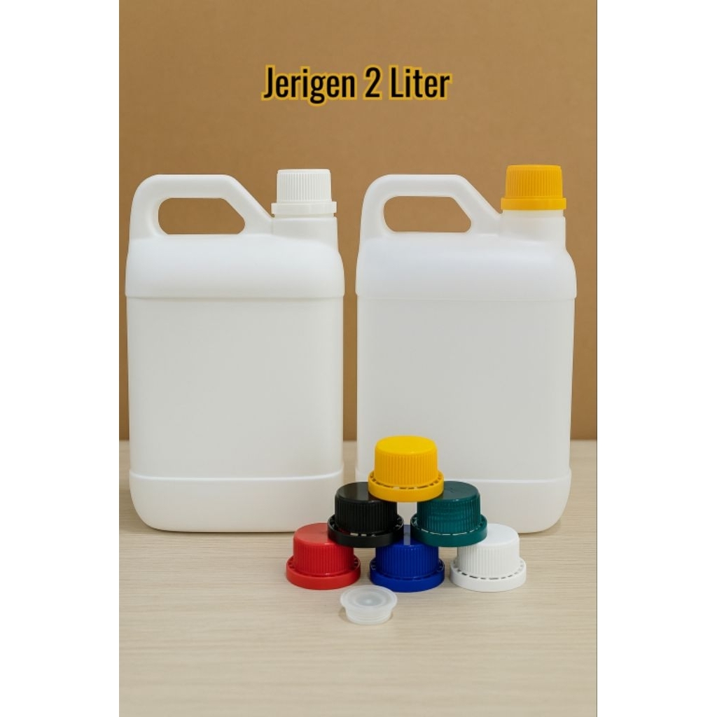 Jerigen Plastik 2 Liter Putih  Susu / Natural Wadah Kosong