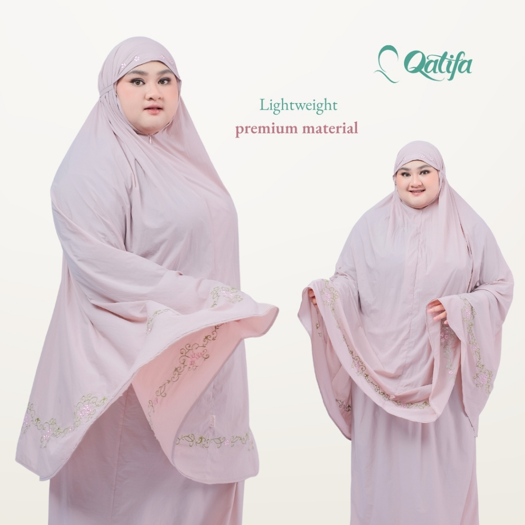 Saless Qatifa Mukena - Mukena Travel Jumbo Parasut Premium Bordir Yasmin Plus Size