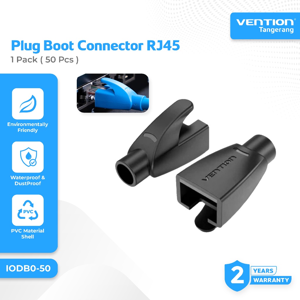 Vention Plug Boot Connector RJ45 Strain Relief Boots Konektor RJ45 LAN 50 Pcs - IODB0-50
