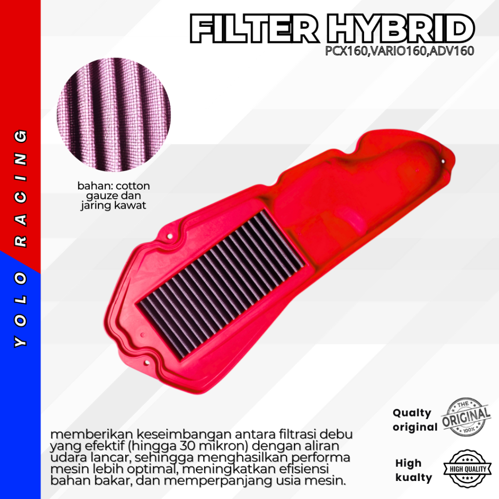 FILTER HYBRID Saringan Udara PCX 160 Vario 160 ADV 160/filter udara pcx 160 SARINGAN UDARA VARIO 160