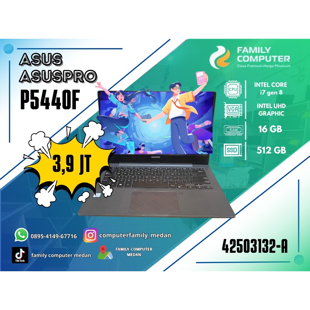 ASUS ASUSPRO P5440F | INTEL CORE I7 GEN 8 | INTEL UHD GRAPHIC