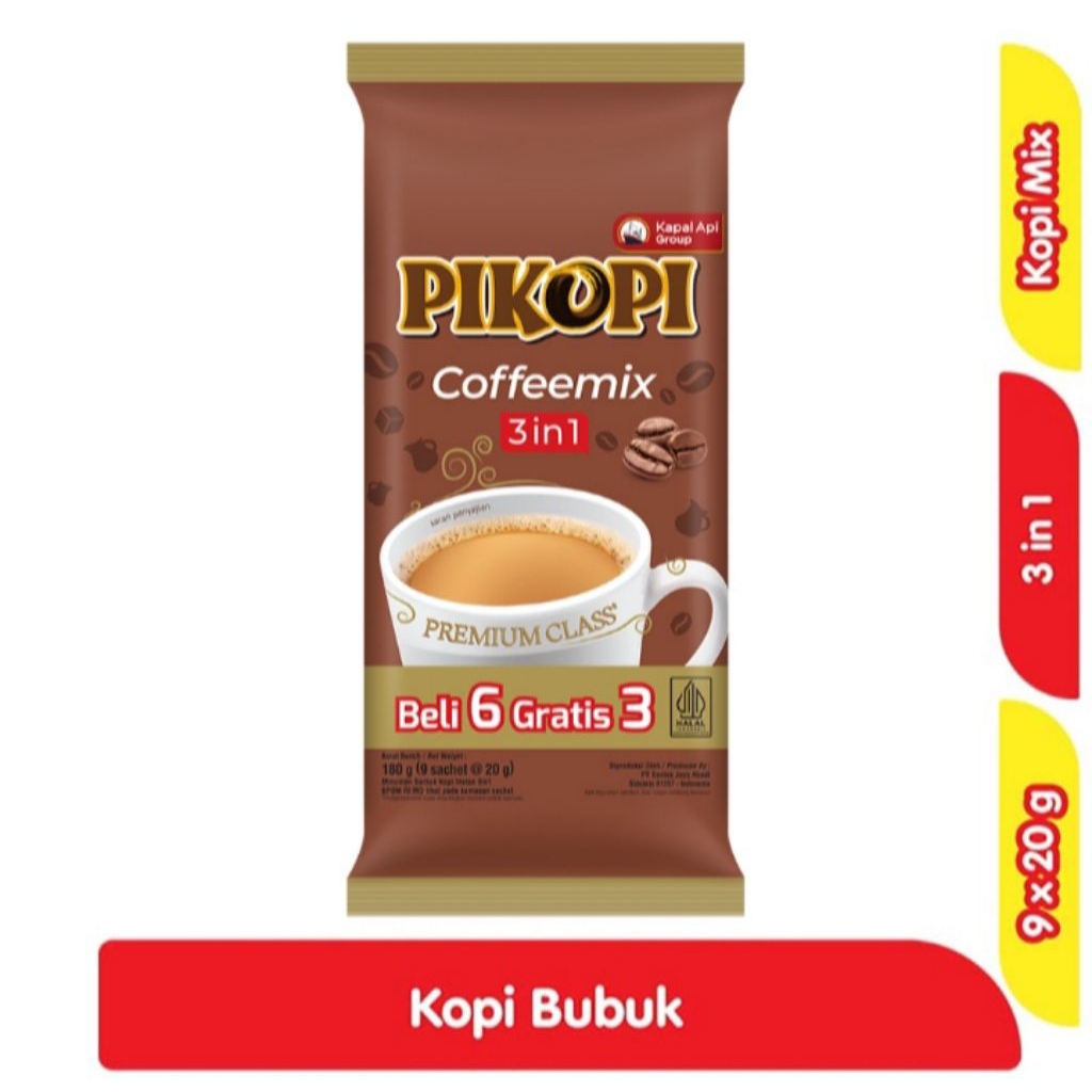 

Pikopi Kopi Instan 3 in 1 KopiMix 9 x 20 g