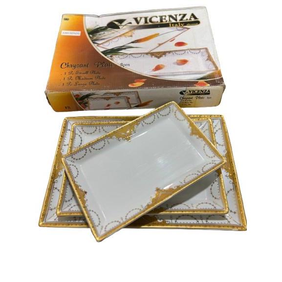 Piring Saji Vicenza Motif Padi 3 set P71