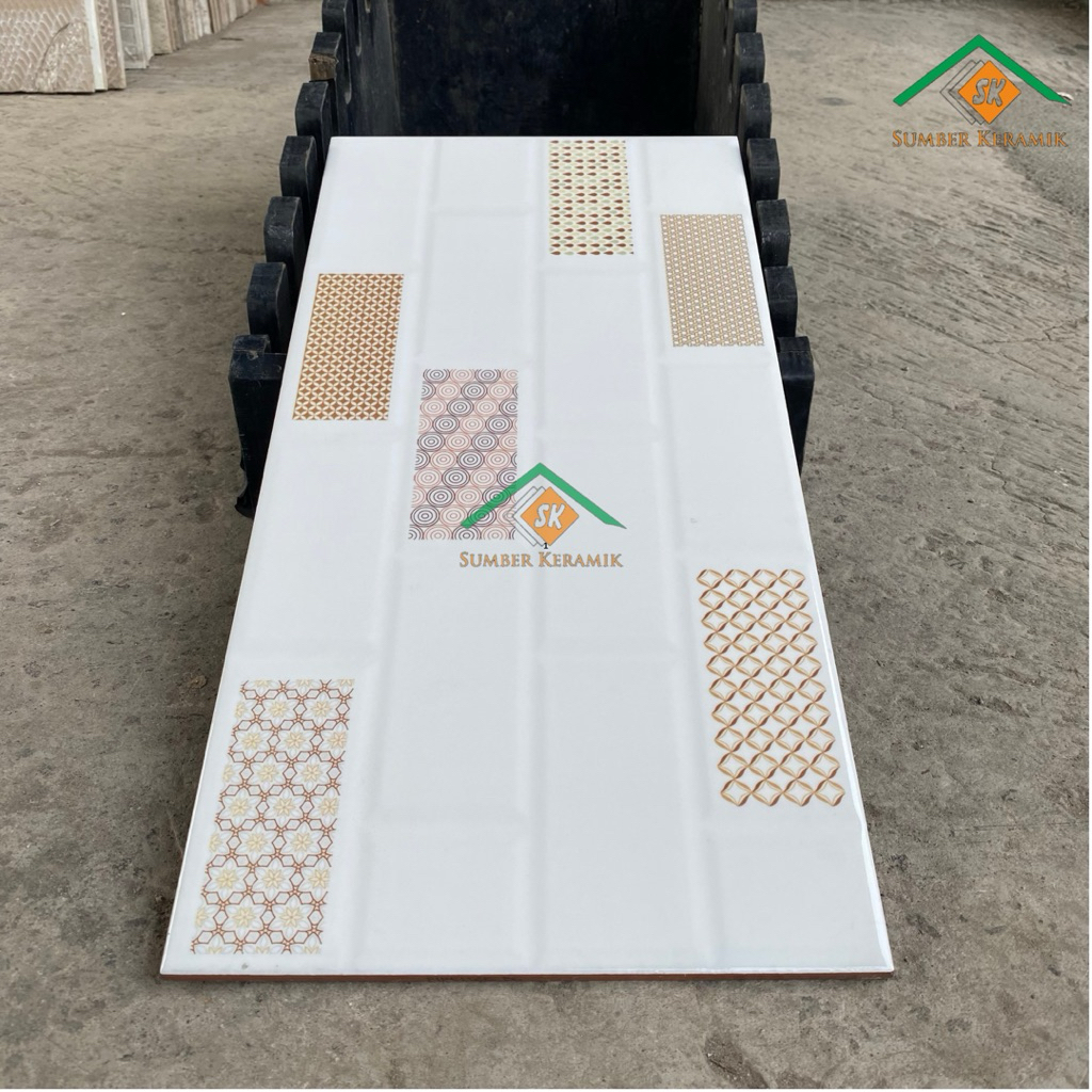 Keramik dinding Firenze beige 25x50 Glossy uno