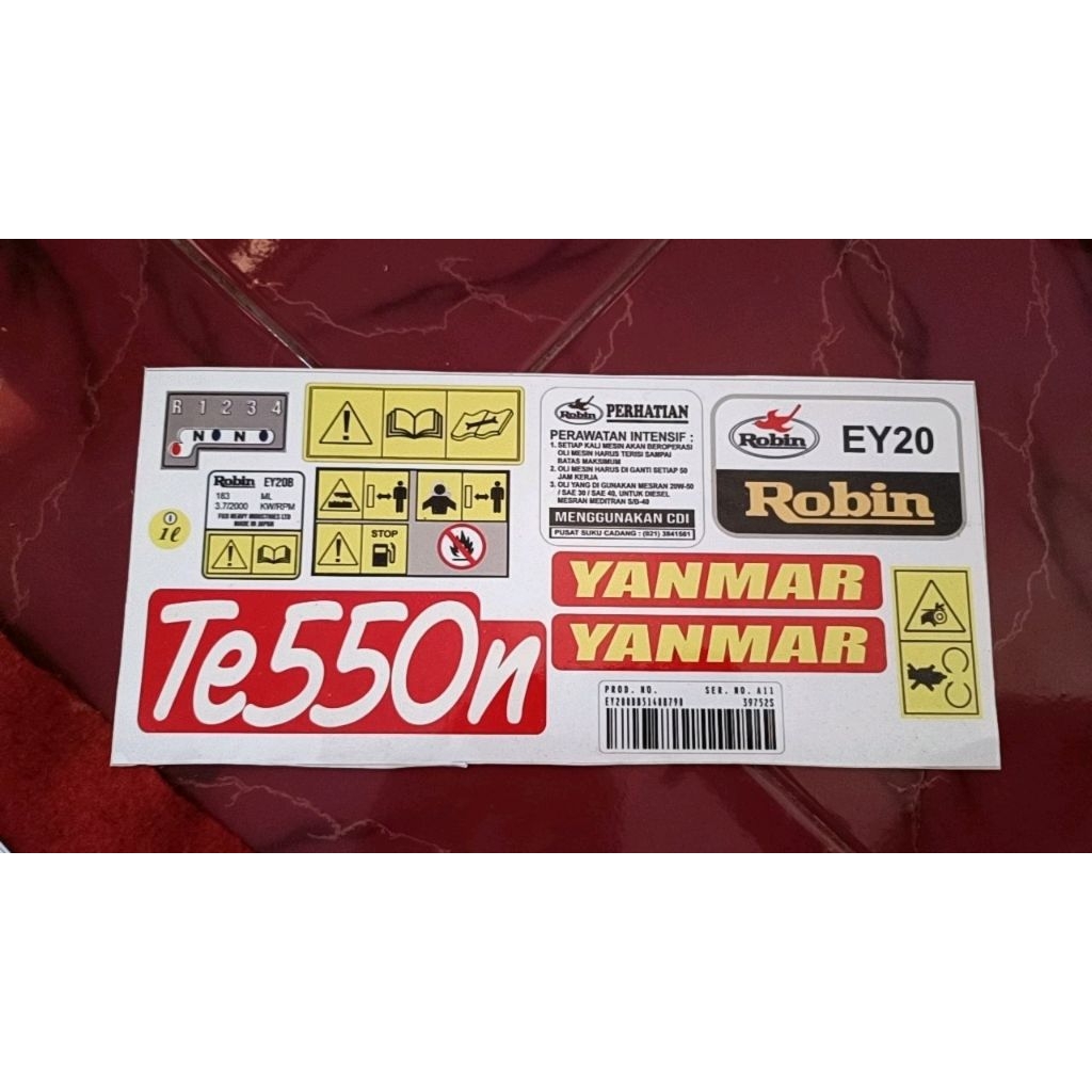 Stiker mesin Robin