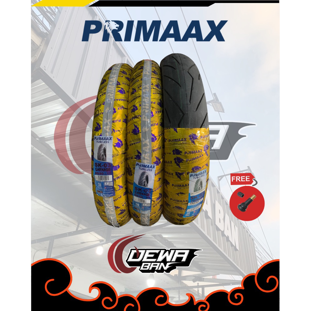 Ban Donat PRIMAAX SK03 80/80, 90/80, 100/80 Ring 17 Tubeless