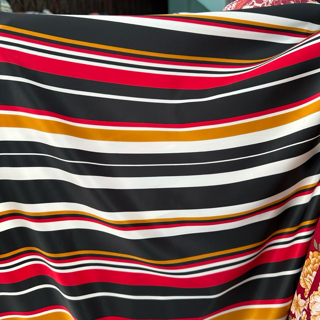 Kain Satin Silk Armany Salur Motif Premium - Kain Satin Armany - Kain Satin Silk motif