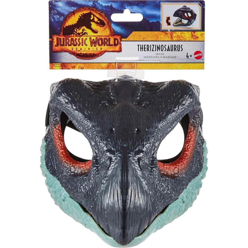 Mattel Jurassic World Dominion Dinosaur Mask, Therizinosaurus Dino Role-Play Toy & Costume Accessory