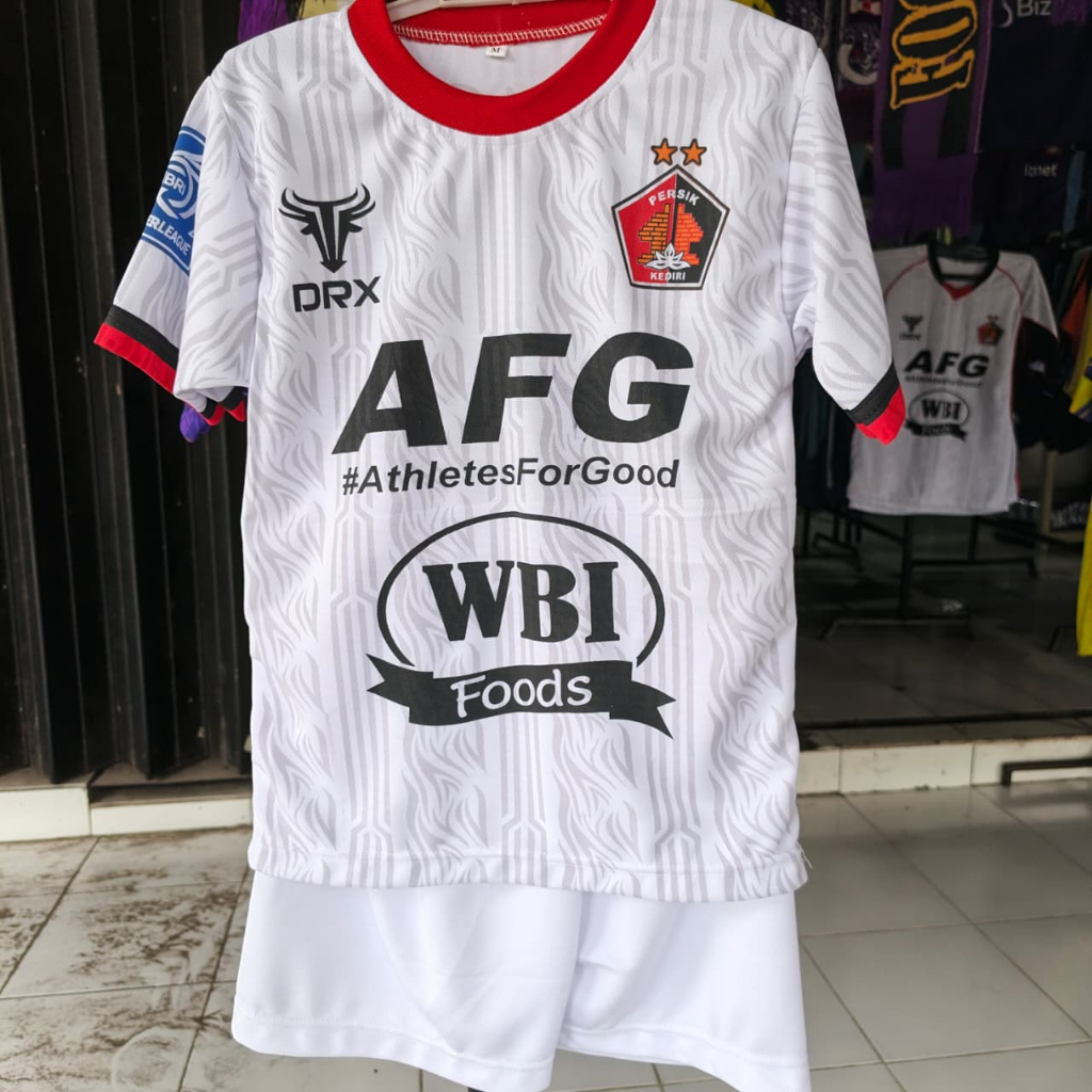 Setelan Anak Jersey Persik Kediri Liga 1 2025 Sablon Putih