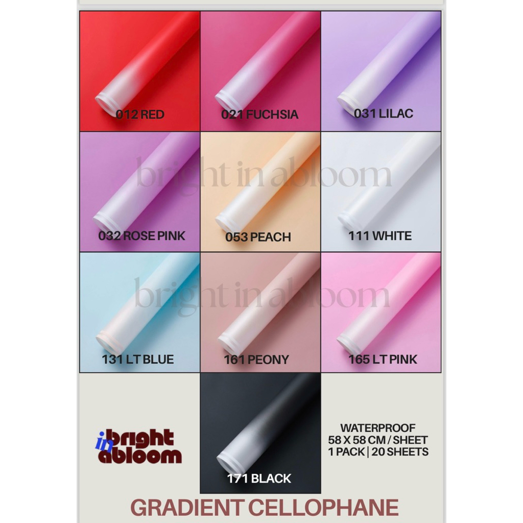 KERTAS BUKET BUNGA CELLOPHANE | KERTAS BUNGA 20 LEMBAR | GRADIENT CELLOPHANE