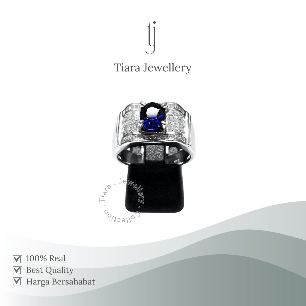 Tiara Jewellery - Limited Men's Natural Unheated Blue Sapphire Ring [MS2] / Cincin Cowok Batu Safir 