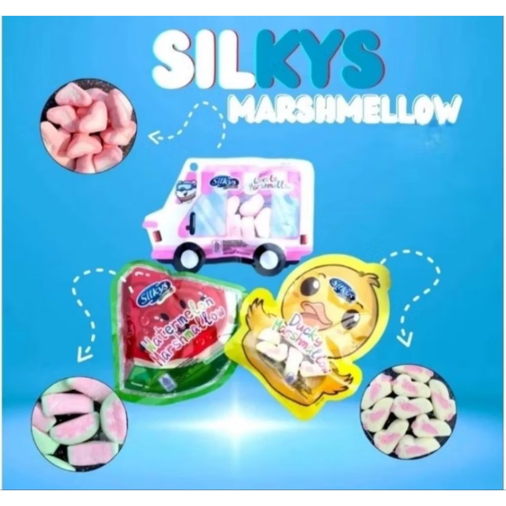 

silkys & bravoo Marshmallow karakter marshmello viral silkys marshmello per 1pcs marshmallow silkys