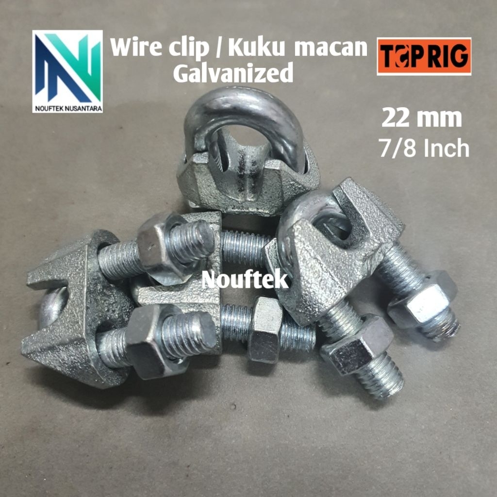Toprig Wire rope clip / kuku macan 22 mm (7/8") galvanized