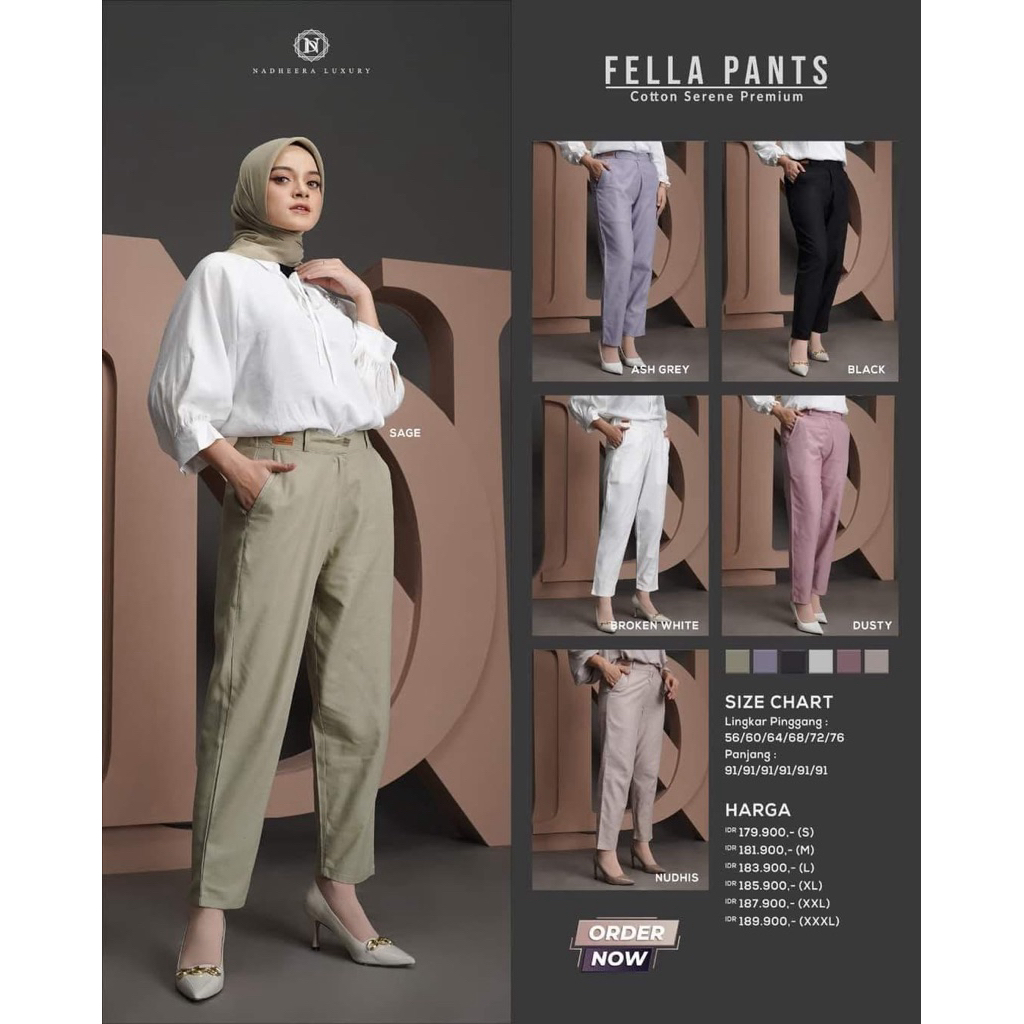 TERBARU✅FELLA PANTS NADHEERA LUXURY //CELANA KAIN WANITA //CELANA KERJA WANITA //CELANA PANJANG WANI