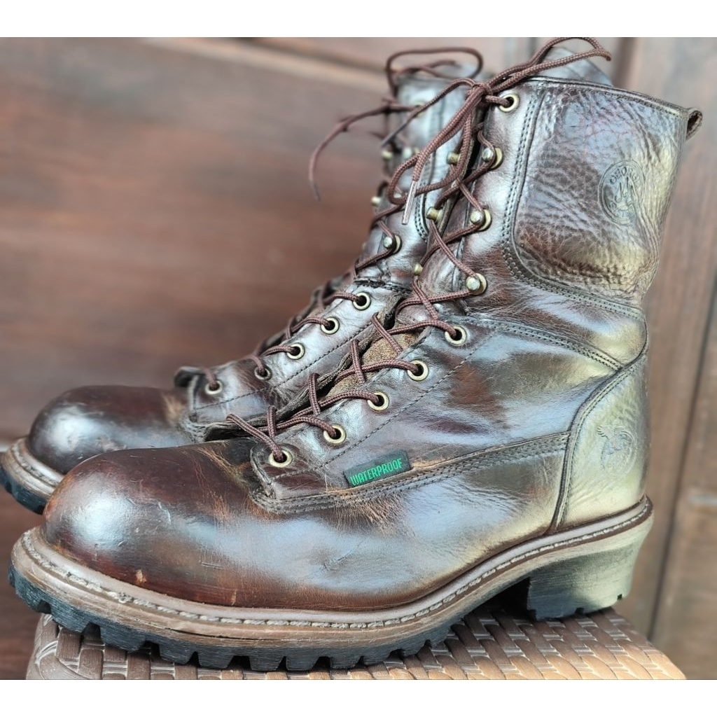 Georgia Boot Safety Steel Toe Waterproof Logger Boots made in Dominican Republik sz 44.5 insol 28.5 