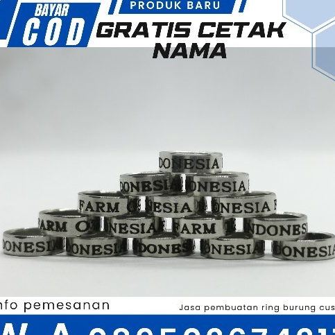 RING BURUNG BAJA LASER SLIM 16 | CUSTOM CETAK NAMA | MERPATI NURI DLL