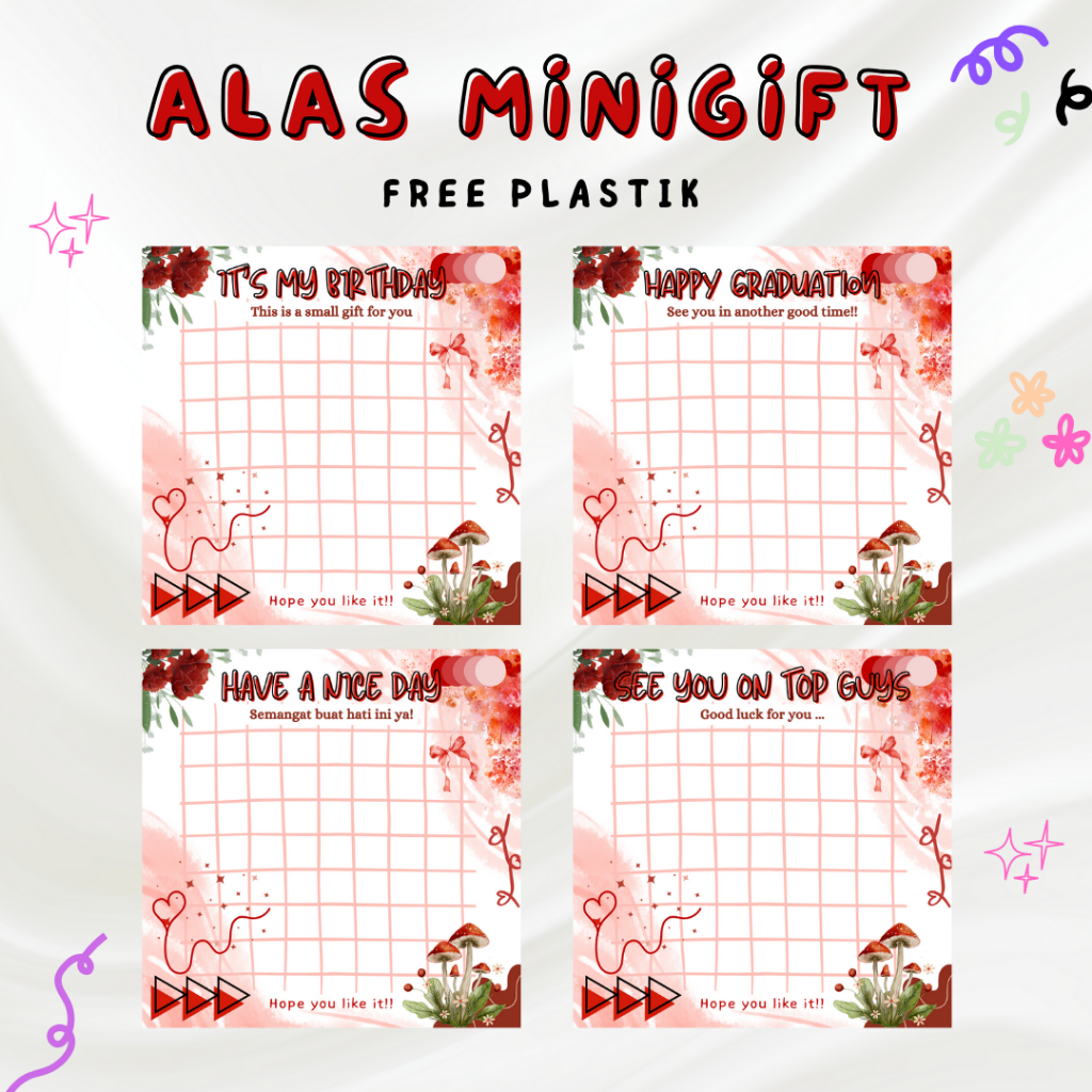 [PART 13] Mini Gift Custome / Kertas Mini Gift + Plastik / Alas Packaging / Snack Mini Gift Custome 
