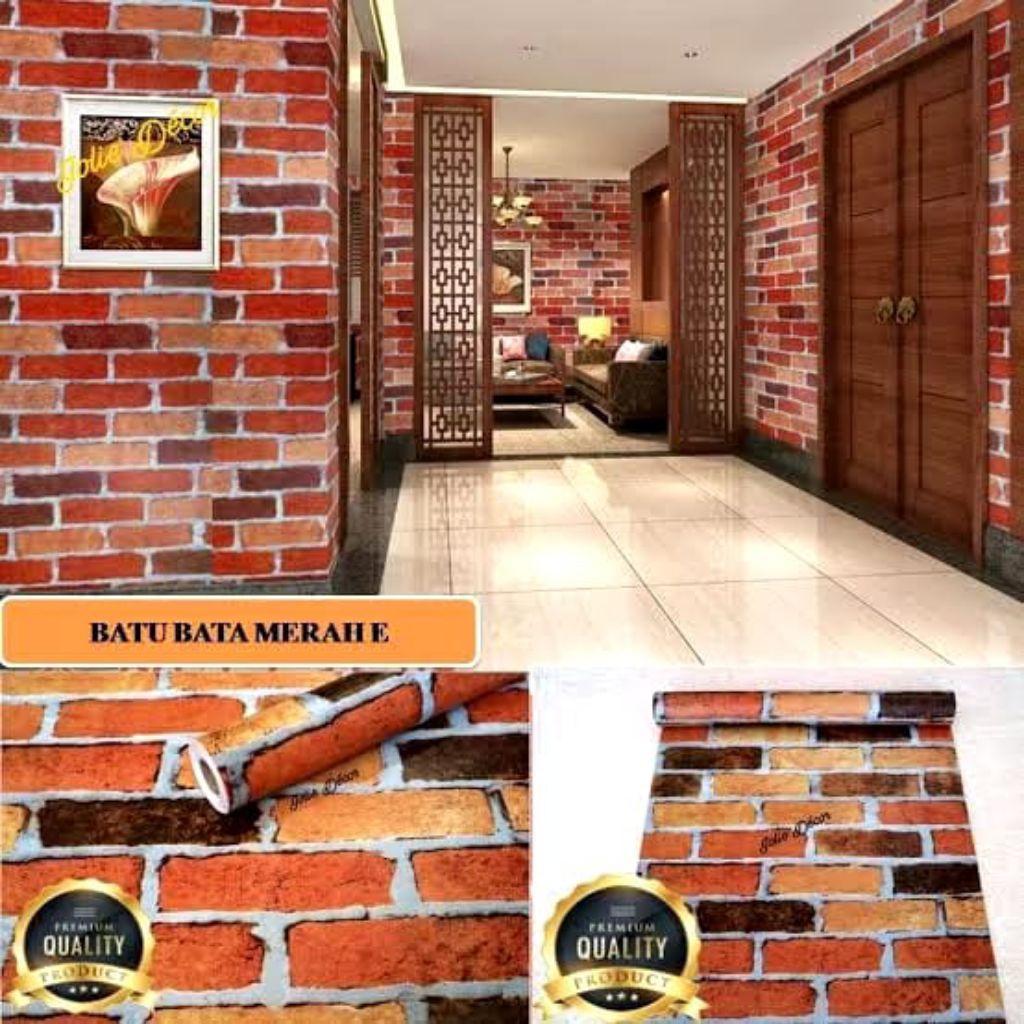 Wallpaper Dinding Motif Bata Acak 3D Wallpaper Dinding Ruang Tamu Wallpaper Dinding Kamar Tidur Stic