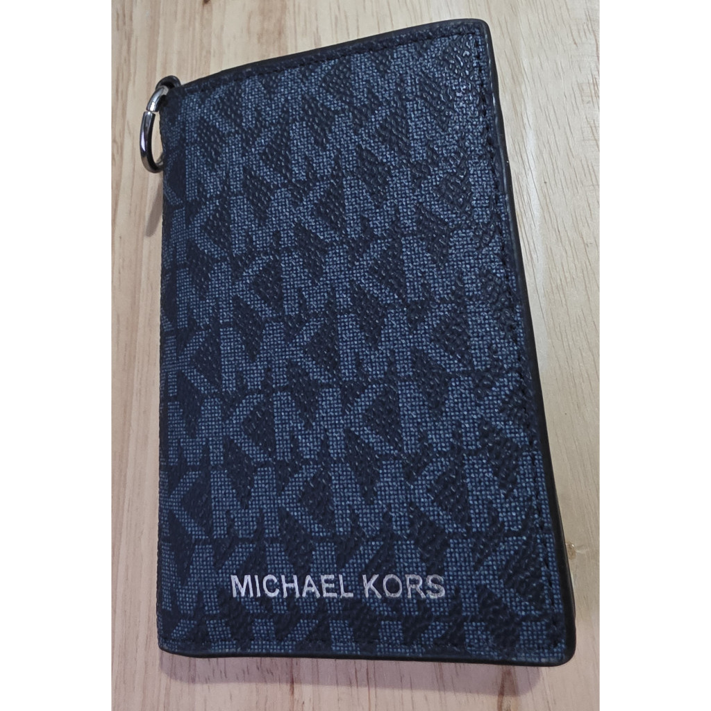 Michael Kors Men's Signature Folding Card Case Blue Preloved
